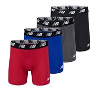 New Balance Men's No-Fly Cotton Performance Boxer Briefs (4 Pack of Men's Underwear)