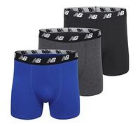New Balance Pack de 3 bóxers de algodón para Hombre, 12,7 cm, Negro/Azul/Dark Heather, M