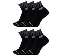 New Balance Performance Cushioned Ankle Socks-6 Pairs-Moisture Wicking Tobillo, 6 Pares, Negro, L Unisex Adulto