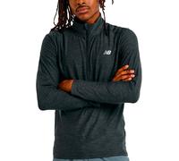 New Balance - Space Dye 1/4 Zip Black Heather - Talla M - Negro Negro M