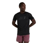 New Balance Sport Essentials Printed Run T-Shirt Camiseta, Negro, M para Hombre
