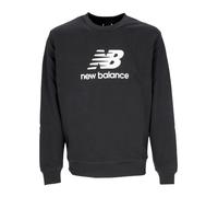 New Balance - Sudadera con Cuello Redondo de Felpa Francesa con Logo - Sweatshirts & Hoodies - Hombre - Negro - S -