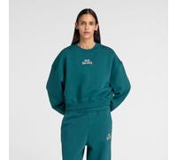 new balance Sudadera 'Trackside Fleece Crew' azul cian / verde XS azul cian / verde