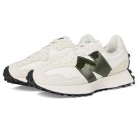 New Balance Tenis 327 para Mujer, Blanco/OLIVINA Oscuro, 37.5 EU