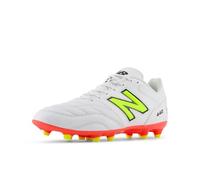 New Balance Tenis de fútbol 442 Academy Fg V2 para hombre, Blanco/rojo energético/Hi-lite, 44.5 EU