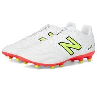 New Balance Tenis de fútbol 442 Academy Fg V2 para hombre, Blanco/rojo energético/Hi-lite, 44 EU