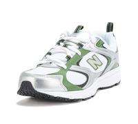 New Balance Tenis unisex para adultos 408, Nb 103 Blanco/Plateado Metálico, 7 Women/5.5 Men