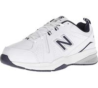 New Balance Zapatillas Deportivas 608 V5 Casual Comfort Cross Trainer para Hombre, Blanco/Azul Marino, 10.5 Wide