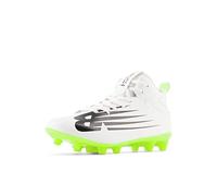 New Balance Zapato de lacrosse Rush V4 para niño, Blanco/Blanco/Hi-Lite, 4.5 Big Kid