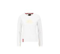 New Basic Sweater Wmn Foil Print para Mujer, Talla XS, Color White/Yellow Gold
