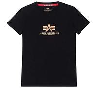 New Basic T Wmn Foil Print para Mujer, Talla S, Color Black/Gold