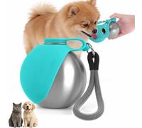 New Bebedero Perro Portatil Bola,Botella de Agua para Perros Plegable,2 in1 Botella Perros,Agua para Perros con Cuenco Plegable para Llevar para Senderismo, Camping, Actividades al Aire Libre,285 ml