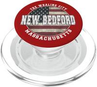 New Bedford Massachusetts, Bandera Americana Vintage PopSockets PopGrip para MagSafe