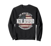New Bedford Massachusetts, Bandera Americana Vintage Sudadera