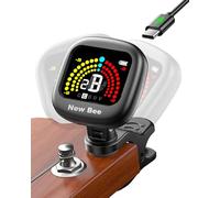 New Bee Afinador de Guitarra Recargable, Pantalla Color VA de Alto Brillo, Afinador para Guitarra Acústica, Eléctrica, Bajo, Violín y Ukulele, Precisión ±1 Cent, Rotación 360°, Cable USB