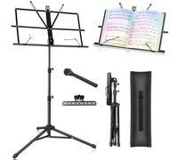 New Bee Atril para Partituras 2 en 1 Atril Musica, Plegable Soporte para Libros de Escritorio Soporte para Partituras Altura Ajustable Portátil