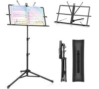 New Bee Atril para Partituras 2 en 1 Atril Musica, Plegable Soporte para Libros de Escritorio Soporte para Partituras Altura Ajustable Portátil