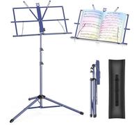 New Bee Atril para Partituras 2 en 1 Atril Musica, Plegable Soporte para Libros de Escritorio Soporte para Partituras Altura Ajustable Portátil