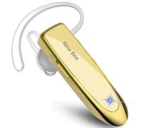 New Bee Auricular Bluetooth V5.0 Mano Libre con Tecnología de Captura de Voz Clara, Oro