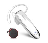 New Bee Auriculares Bluetooth V5.0 con Manos Libres, Blanco | Auriculares Bluetooth Invisible con Micrófono para iPhone, Samsung, Huawei, Sony, Tecnología de Captura de Voz Clara