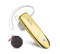 New Bee Auriculares Bluetooth V5.0 con Manos Libres, Dorado | Auriculares Bluetooth Invisible con Micrófono para iPhone, Samsung, Huawei, Sony, Tecnología de Captura de Voz Clara