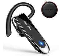 New bee Auriculares Bluetooth V5.0 con Manos Libres y tecnología de Captura de Voz Clara, Auriculares Bluetooth Invisible para iPhone, Samsung, Huawei, Sony, etc., Negro