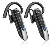 New Bee Auriculares Manos Libres con Doble Micrófono V5.0, 2pcs | Auricular Bluetooth con 20 Horas de Tiempo de Conversación Mic Mute Conexión de Dos Dispositivos para iPhone, Android y PC