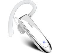 New Bee Auriculares Manos Libres Inalámbrico Negocio con Micrófono | Auricular Bluetooth para iPhone, Samsung, Huawei, Xiaomi, HTC, LG, Sony, PC 60 Días en Espera (blanco)