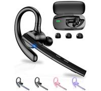 New Bee Auriculares Manos Libres Oreja Bluetooth con Doble Micrófono ENC Cancelación, Bluetooth V5.1 Auriculares Inalambricos Conexión de 2 Dispositivos 12hrs Talk Continua para Conducir/Oficina