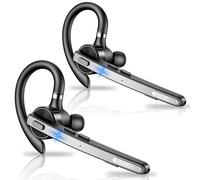 New Bee Auriculares Manos Libres Oreja Bluetooth V5.1 con 72 Horas de Juego Auricular Bluetooth Telefono con Doble Micrófono ENC Cancelación CVC8.0 para Negocios/Oficina (2 Piezas)