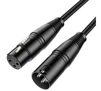 New Bee Cable XLR Macho a Hembra, Trenzado Reforzado, Cable de Micrófono Balanceado de 24AWG para Mezclador, Altavoz, Etapa, Amplificador y Estudio de Grabación, 7.6M