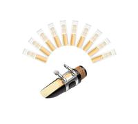 New Bee Cañas para Clarinete Sib (Bb), 10 Unidades de Cañas de Bambú Natural con Corte Francés, Pack de Lengüetas Dureza 3.0 Fuerza con Estuche Individual Antihumedad para Principiantes y Estudiantes