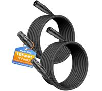 New Bee Paquete de 2 cables XLR de 10 pies, equilibrado XLR macho a hembra de 3 pines con nailon trenzado para grabación de estudio, mezcla, altavoces alimentados e interfaz de audio