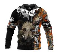 New Boar Hunter 3D Impreso Sudadera con Capucha para Hombre Sudadera Unisex Chaqueta Informal