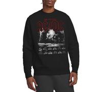 new boundary designs, inc. AC/DC Logo Stack Crew Sweatshirt Sudadera, Negro, XL Unisex Adulto