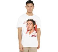 new boundary designs, inc. Dexter Blood Splatter T Shirt Camiseta, Blanco, M Unisex Adulto