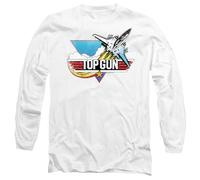 new boundary designs, inc. Top Gun Jet Swoop Logo Unisex Adult Longsleeve T Shirt Camiseta, Blanco, XXL