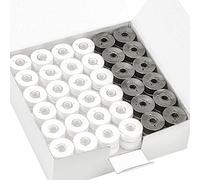 New brothread 144pcs Tipo L Tamaño (SA155) (96Blanco+48Negro) hilo de la canilla preenrollado Lado de plástico para máquinas de bordar y coser especificadas - 90wt