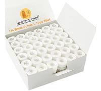 New brothread 144pcs Tipo L Tamaño (SA155) Blanco hilo de la canilla preenrollado Lado de plástico para máquinas de bordar y coser especificadas - 90wt