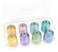 New brothread - 15 Opciones - 8 Carrete a presión de 1000m cada Poliéster Máquina Bordado Hilo con caja de almacenamiento de plástico para bordar y acolchar - Pastel Colour