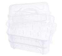 New brothread 2 Capas Apilable Caja de almacenaje transparente para 40 bobinas de hilo de coser y bordar casero (Requisito de tamaño del carrete:Altura≤5.6cm;Anchura≤4.3cm)