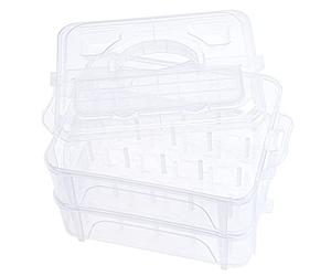 New brothread 2 Capas Apilable Caja/Organizador de Almacenaje Transparente para 40 Bobinas de Hilo de Coser y Bordar casero (Requisito de Tamaño del Bobina: Altura≤5,6cm; Anchura≤4,3cm)
