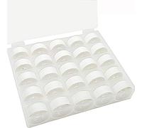 New brothread 25pcs Blanco 60S/2 (90WT) bobina y hilo Plastica Size A (SA156) Para Bordado y Costura sobre Brother/Singer/Babylock/Janome/Kenmore máquina