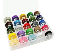 New brothread 25pcs Tipo L Tamaño (SA155) Colores Variados hilo de la canilla preenrollado Lado de plástico para máquinas de bordar y coser especificadas - 60wt