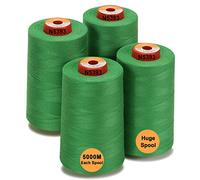 New brothread - 28 Opciones - 4 Bobinas Grandes de 5000M hilo de coser de poliéster todo propósito 40S/2 (Tex27) para coser, acolchar, patchwork, remalladora y overlock - Shamrock