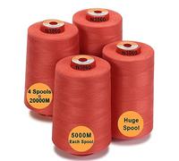 New brothread - 28 Opciones - 4 Bobinas Grandes de 5000M hilo de coser de poliéster todo propósito 40S/2 (Tex27) para coser, acolchar, patchwork, remalladora y overlock - Coral Reef