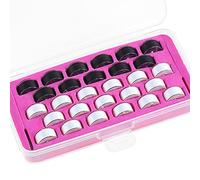 New brothread 28pcs 17Blanco+11Negro 60S/2 (90WT) Hilo de canilla preenrollado Plástico Tamaño A SA156 para máquina de Coser y Bordar DIY Hilo de Coser de Hilo de Bordar