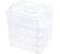 New brothread 4 Capas Apilable Caja/Organizador de Almacenaje Transparente para 80 Bobinas de Hilo de Coser y Bordar casero (Requisito de Tamaño del Bobina: Altura≤5,6cm; Anchura≤4,3cm)