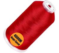 New brothread - Bobina Individual Enorme de 4000M/Unidad 100% Poliéster Hilo de Bordar a Máquina de 40WT para Máquinas Comerciales y Domésticas - Christmas Red