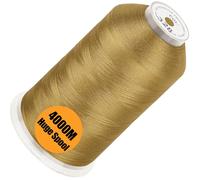 New brothread - Bobina Individual Enorme de 4000M/Unidad 100% Poliéster Hilo de Bordar a Máquina de 40WT para Máquinas Comerciales y Domésticas - Brass